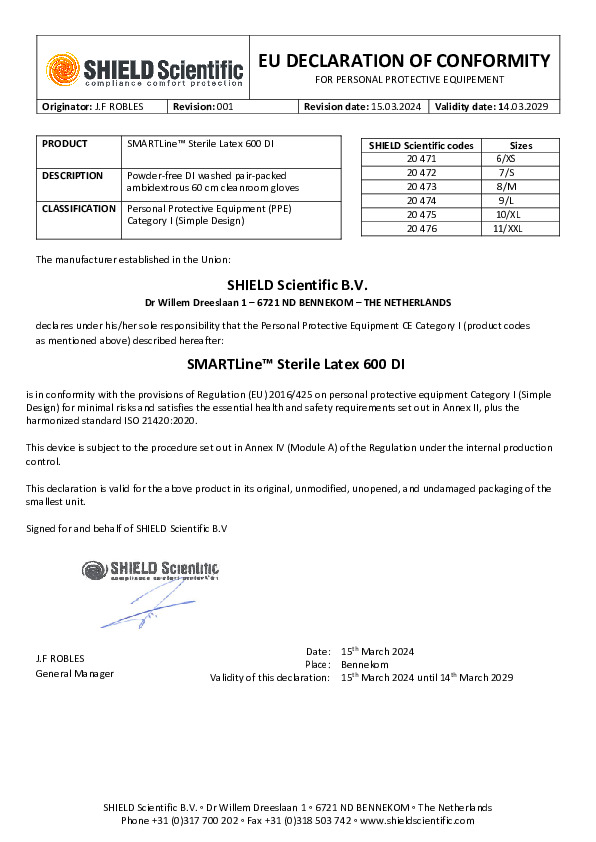 PDF SMARTLine™ Steriler Latex 600 DI